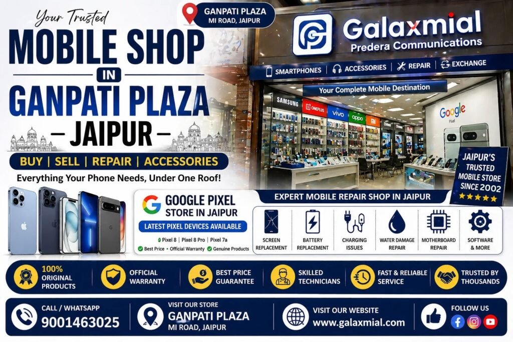 mobile shop in Ganpati Plaza Jaipur smartphones display